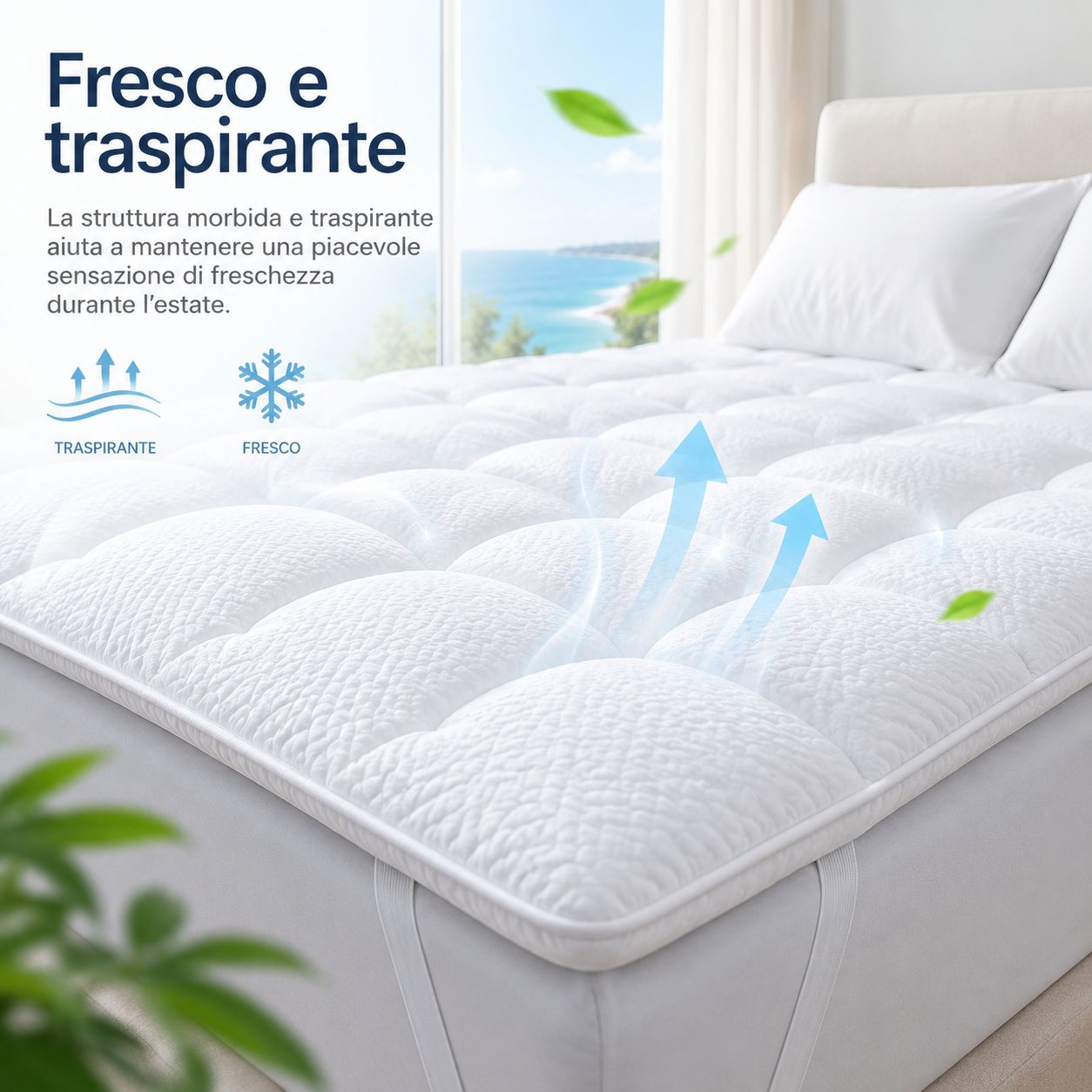 Topper matrimoniale fresco e traspirante