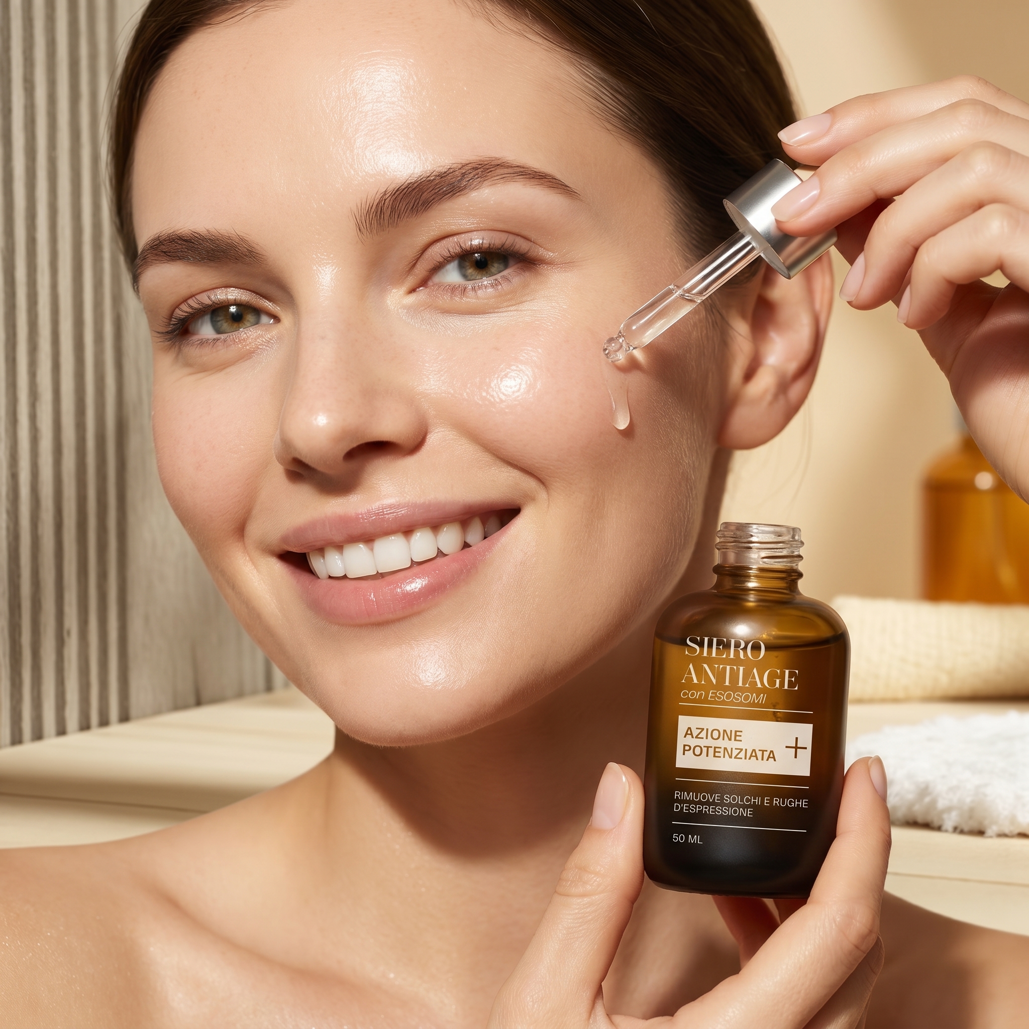 Applicazione siero viso idratante